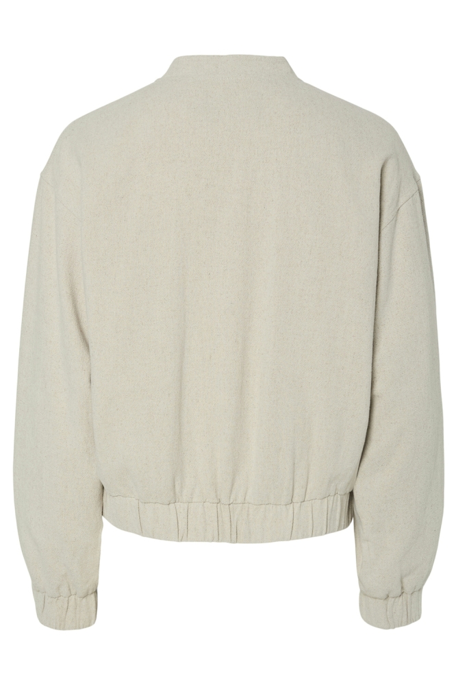 PCTOLLY LINEN BOMBER JACKET 17158115 SILVER CLOUD